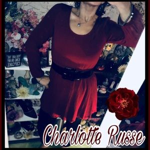 Charlotte Russe Criss Cross Open back tunic top